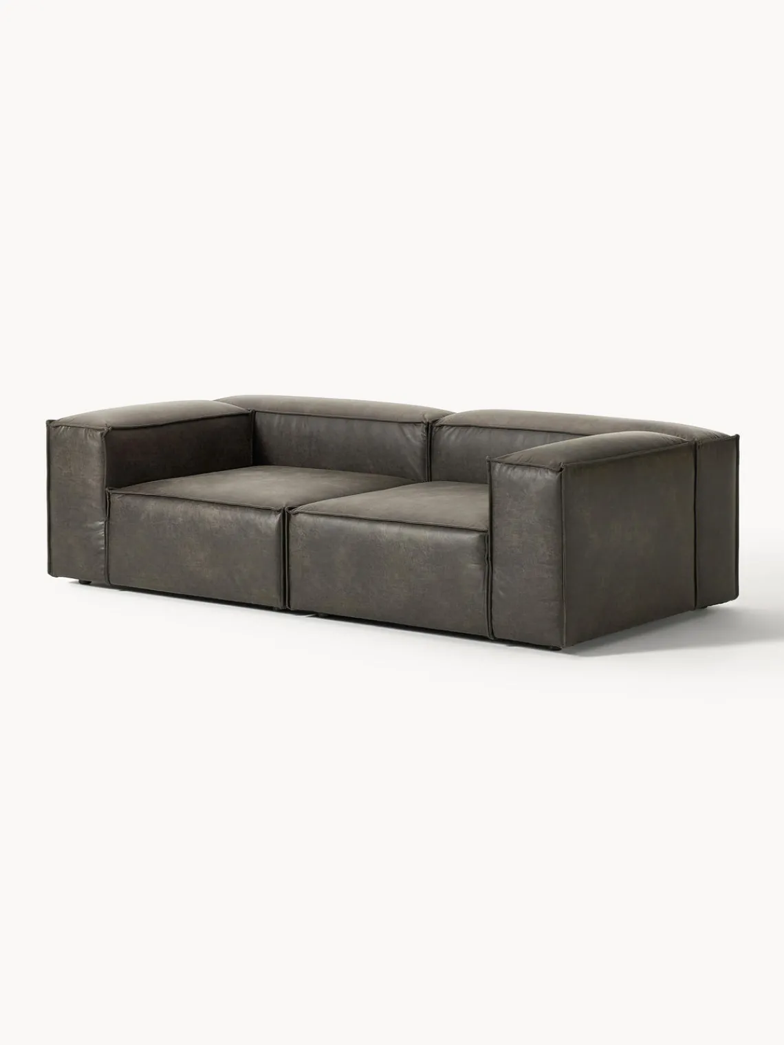 Westwing Collection Sofá modular de cuero reciclado Lennon (3 plazas)