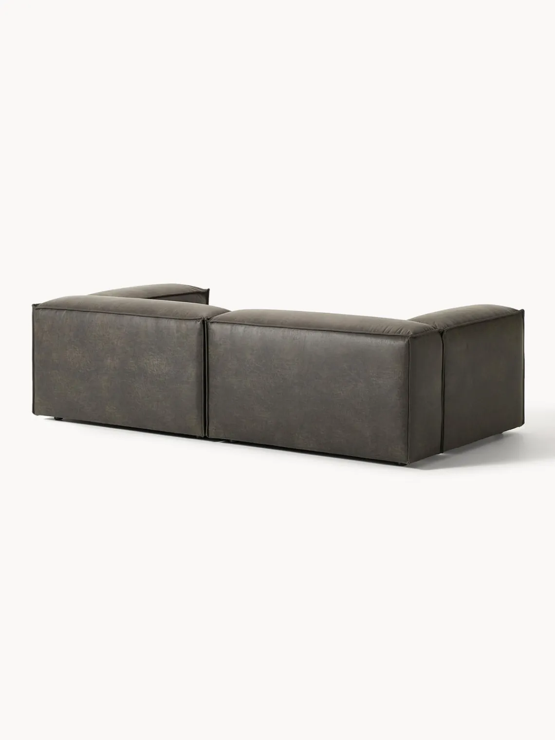 Westwing Collection Sofá modular de cuero reciclado Lennon (3 plazas)