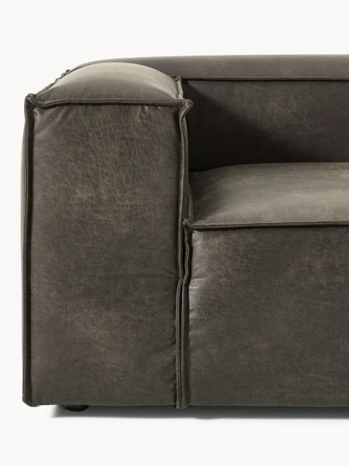 Westwing Collection Sofá modular de cuero reciclado Lennon (3 plazas)