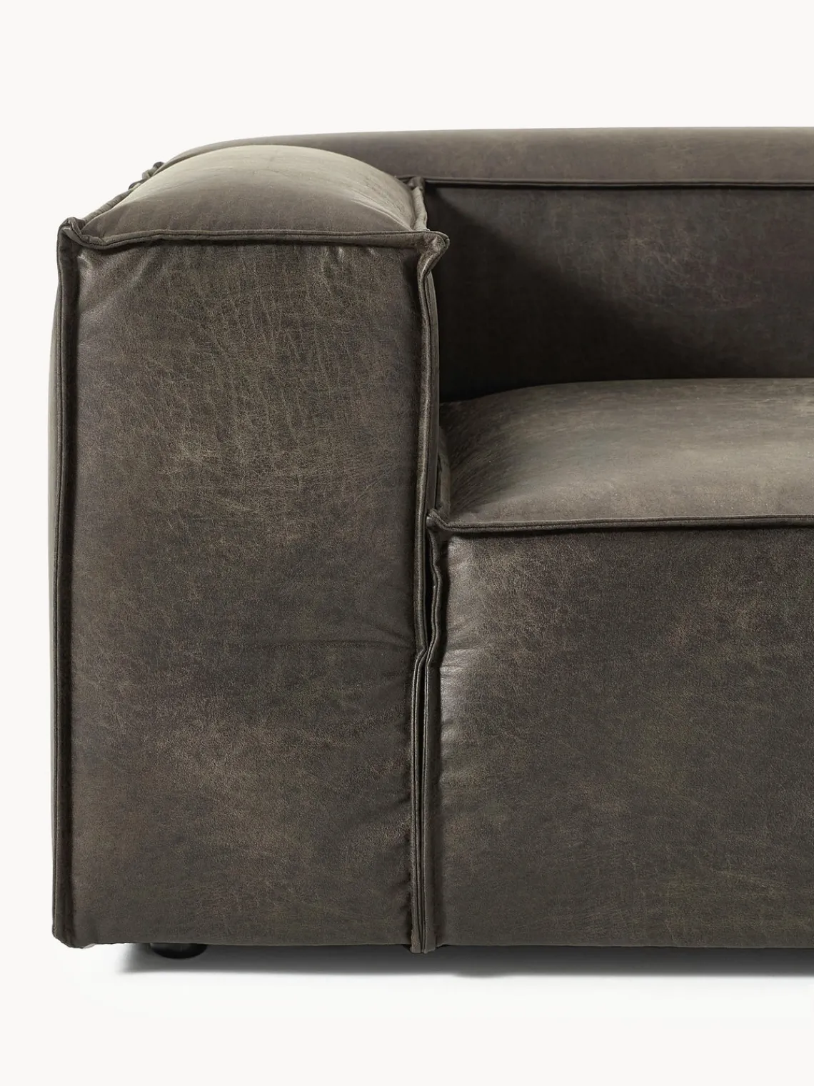 Westwing Collection Sofá modular de cuero reciclado Lennon (3 plazas)