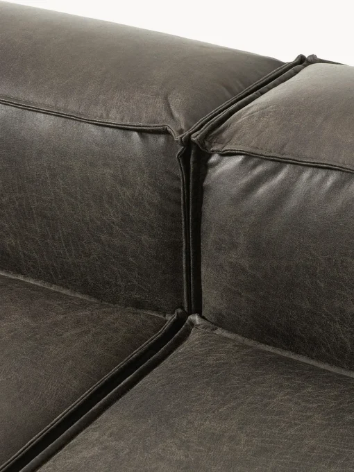 Westwing Collection Sofá modular de cuero reciclado Lennon (3 plazas)