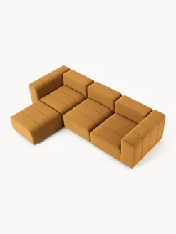 Westwing Collection Sofá modular de terciopelo con reposapiés izquierdo/derecho Lena (4 plazas)^ Sofás Rinconeras|Sofás