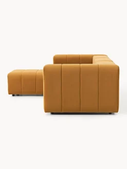 Westwing Collection Sofá modular de terciopelo con reposapiés izquierdo/derecho Lena (4 plazas)^ Sofás Rinconeras|Sofás