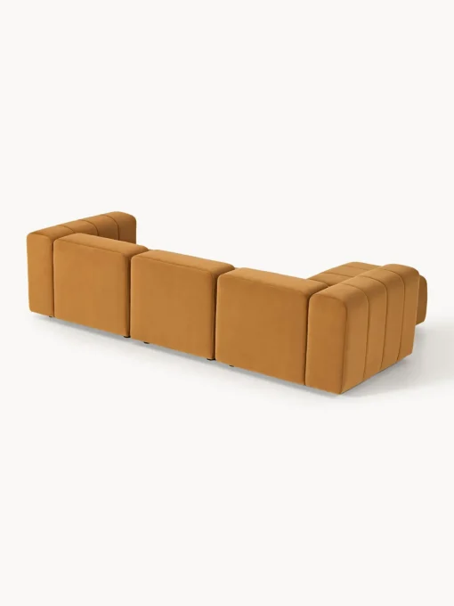 Westwing Collection Sofá modular de terciopelo con reposapiés izquierdo/derecho Lena (4 plazas)^ Sofás Rinconeras|Sofás