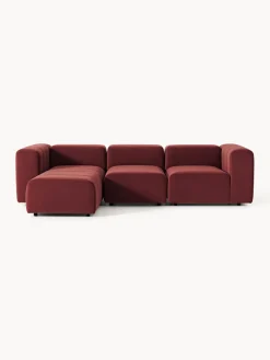 Westwing Collection Sofá modular de terciopelo con reposapiés Lena (4 plazas)^ Sofás Rinconeras|Sofás