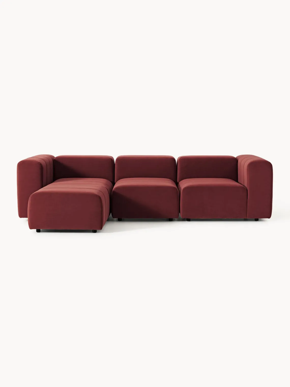 Westwing Collection Sofá modular de terciopelo con reposapiés Lena (4 plazas)^ Sofás Rinconeras|Sofás