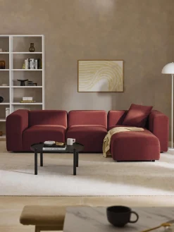 Westwing Collection Sofá modular de terciopelo con reposapiés Lena (4 plazas)^ Sofás Rinconeras|Sofás