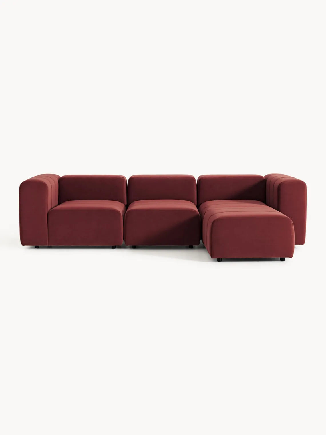 Westwing Collection Sofá modular de terciopelo con reposapiés Lena (4 plazas)^ Sofás Rinconeras|Sofás