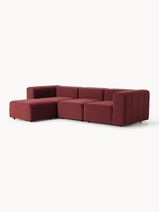 Westwing Collection Sofá modular de terciopelo con reposapiés Lena (4 plazas)^ Sofás Rinconeras|Sofás