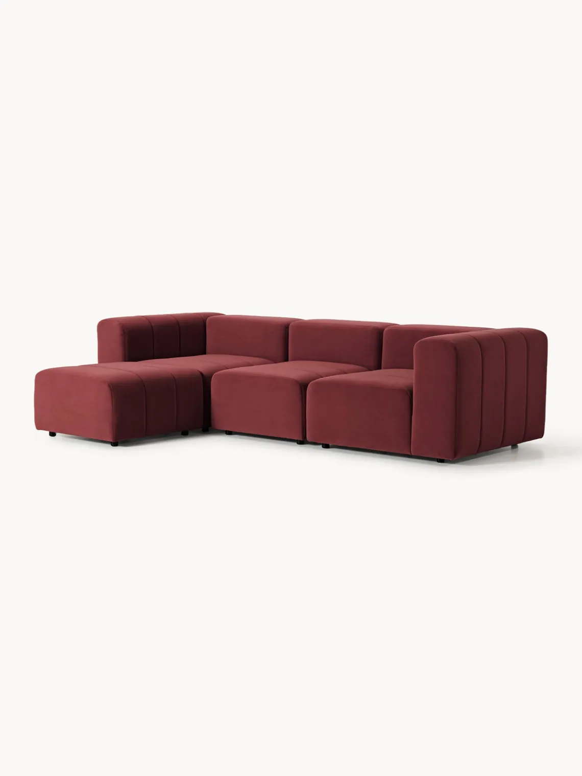 Westwing Collection Sofá modular de terciopelo con reposapiés Lena (4 plazas)^ Sofás Rinconeras|Sofás