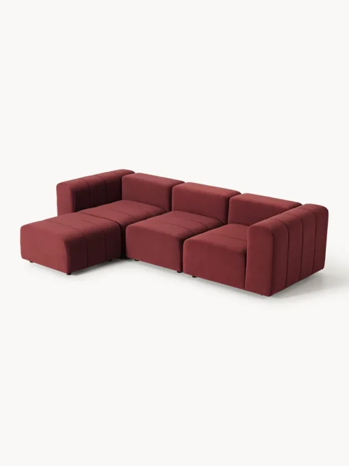 Westwing Collection Sofá modular de terciopelo con reposapiés Lena (4 plazas)^ Sofás Rinconeras|Sofás