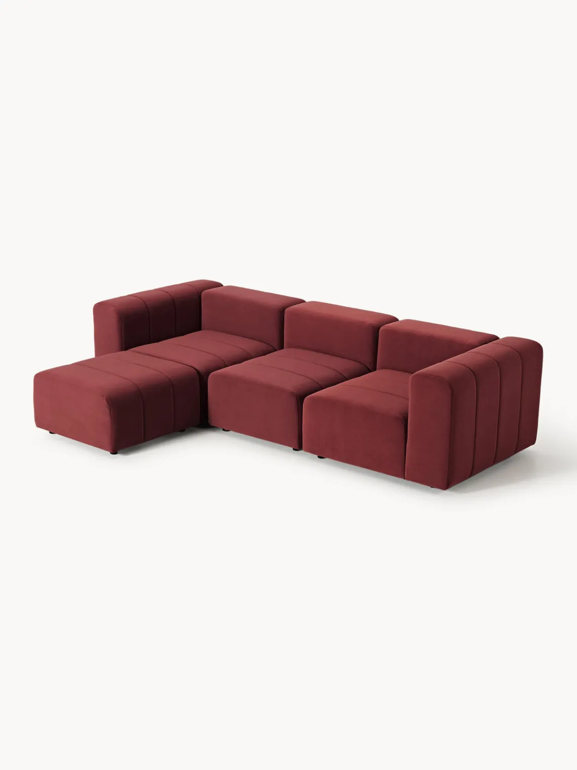 Westwing Collection Sofá modular de terciopelo con reposapiés Lena (4 plazas)^ Sofás Rinconeras|Sofás