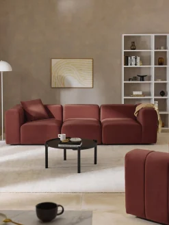 Westwing Collection Sofá modular de terciopelo con reposapiés Lena (3 plazas)^ Sofás 3 Plazas|Sofás