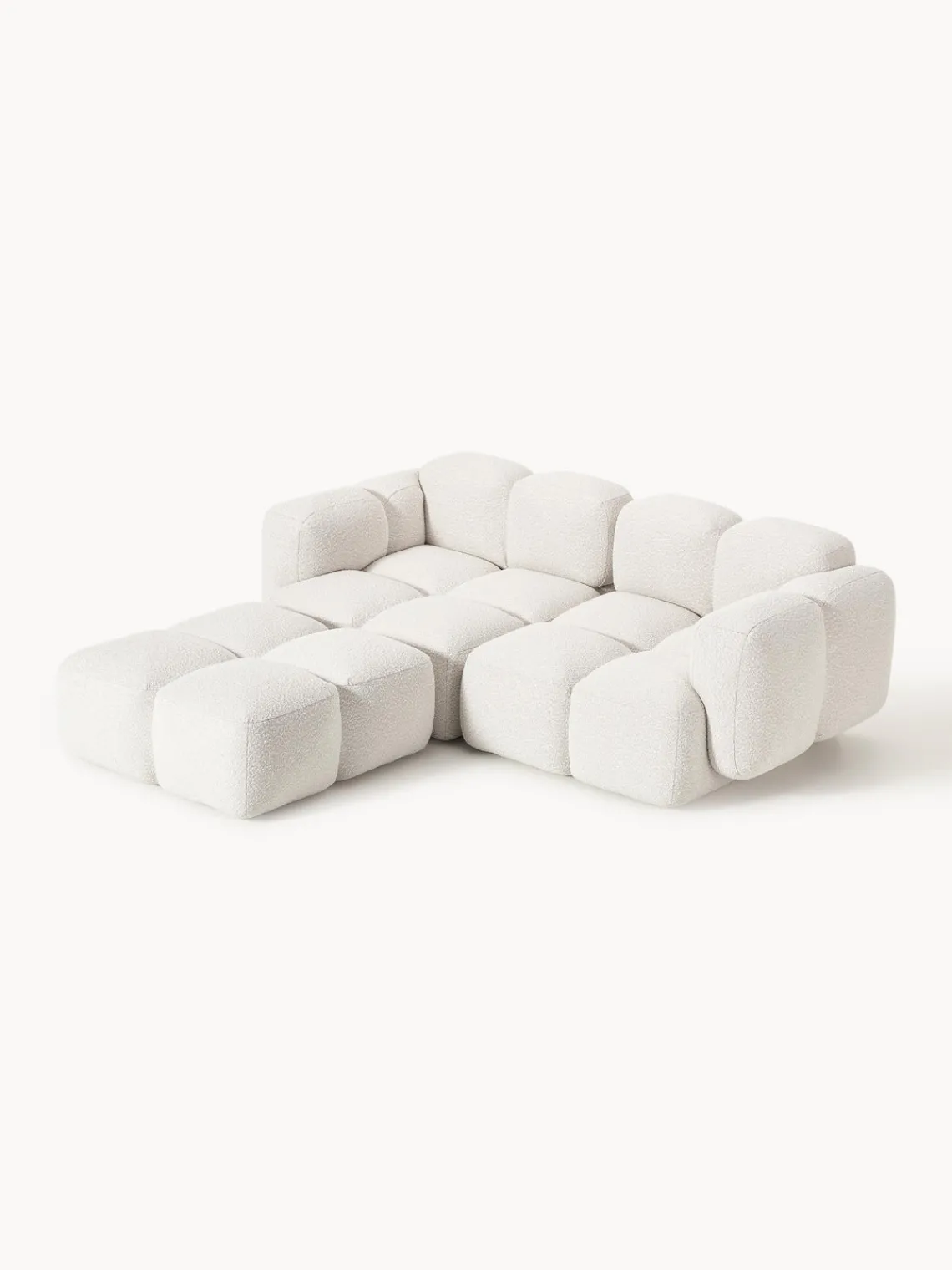 Westwing Collection Sofá modular en tejido bouclé con reposapiés Tayla (3 plazas)^ Sofás Rinconeras|Sofás