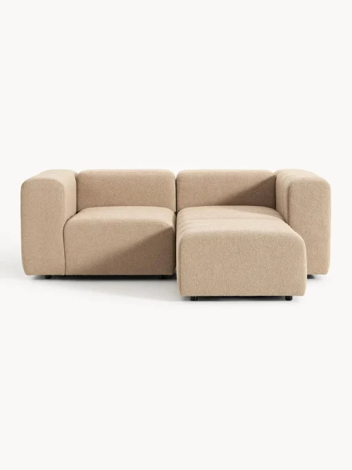 Westwing Collection Sofá modular en tejido bouclé con reposapiés izquierdo/derecho Lena (3 plazas)^ Sofás Rinconeras|Sofás