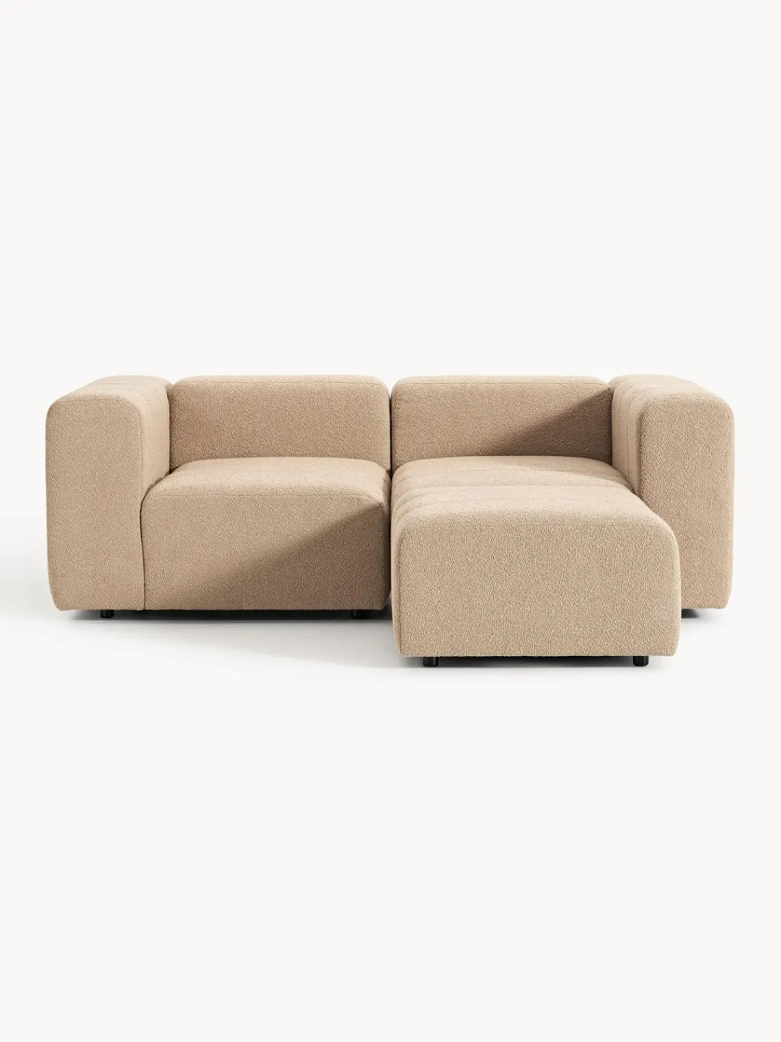 Westwing Collection Sofá modular en tejido bouclé con reposapiés izquierdo/derecho Lena (3 plazas)^ Sofás Rinconeras|Sofás