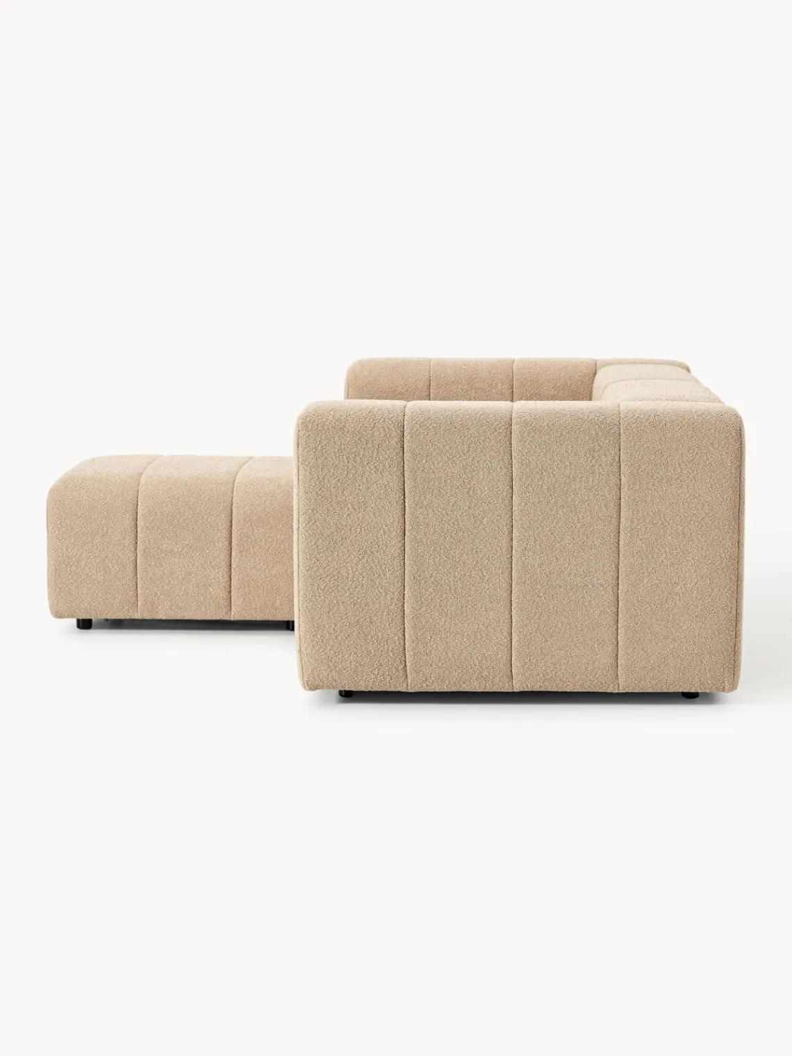 Westwing Collection Sofá modular en tejido bouclé con reposapiés izquierdo/derecho Lena (3 plazas)^ Sofás Rinconeras|Sofás