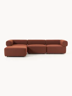Westwing Collection Sofá modular en tejido bouclé Anton (4 plazas), con reposapiés (izquierda/derecha)