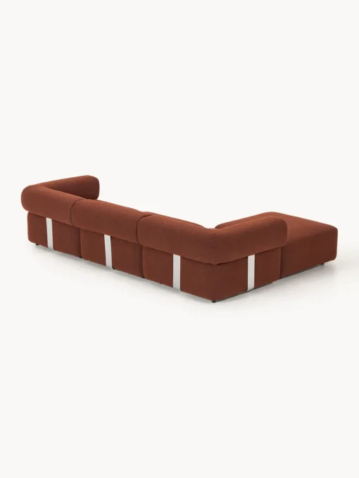 Westwing Collection Sofá modular en tejido bouclé Anton (4 plazas), con reposapiés (izquierda/derecha)
