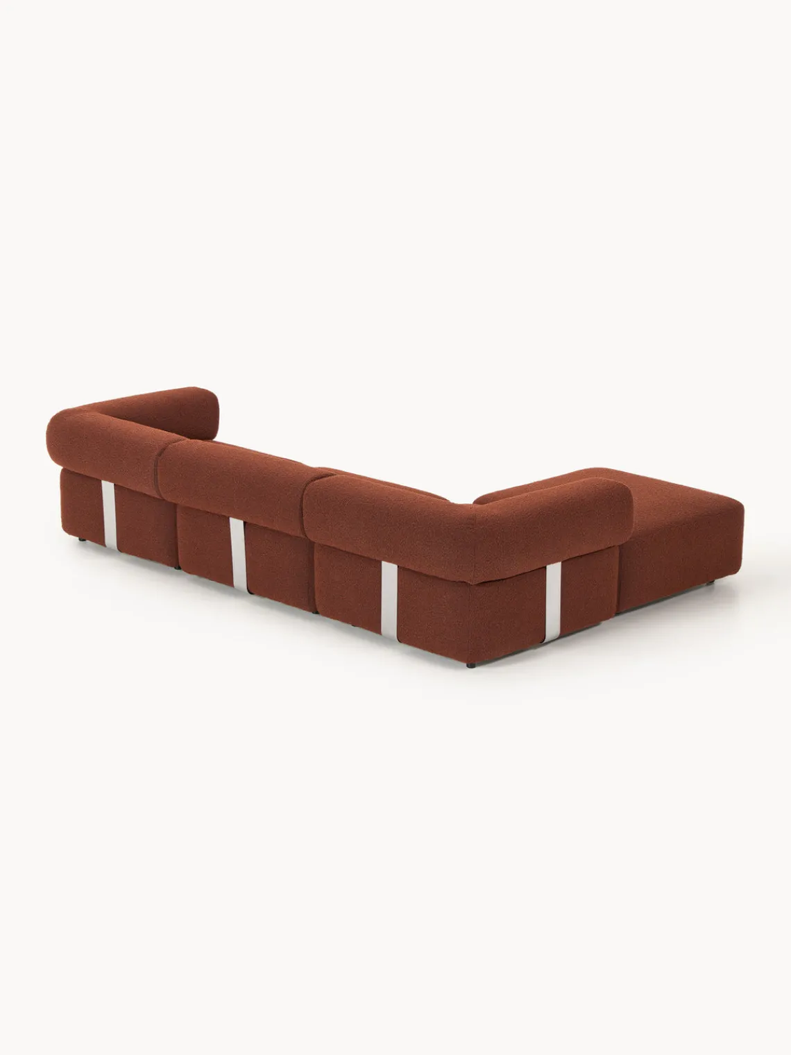 Westwing Collection Sofá modular en tejido bouclé Anton (4 plazas), con reposapiés (izquierda/derecha)