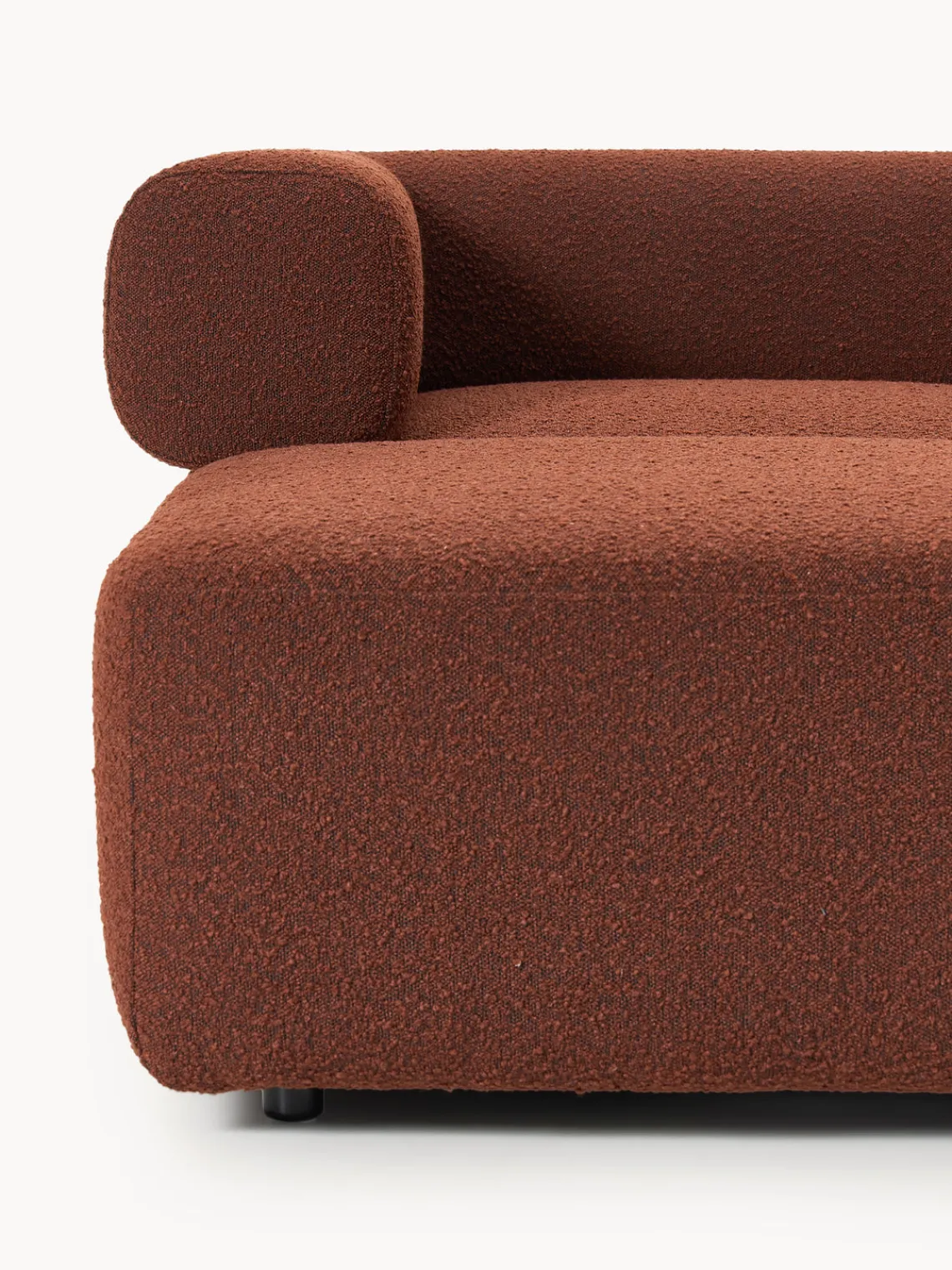 Westwing Collection Sofá modular en tejido bouclé Anton (4 plazas), con reposapiés (izquierda/derecha)