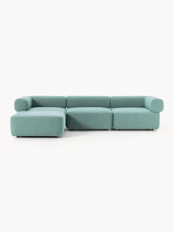 Westwing Collection Sofá modular en tejido bouclé Anton (4 plazas), con reposapiés (izquierda/derecha)