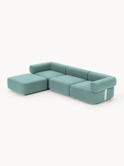 Westwing Collection Sofá modular en tejido bouclé Anton (4 plazas), con reposapiés (izquierda/derecha)
