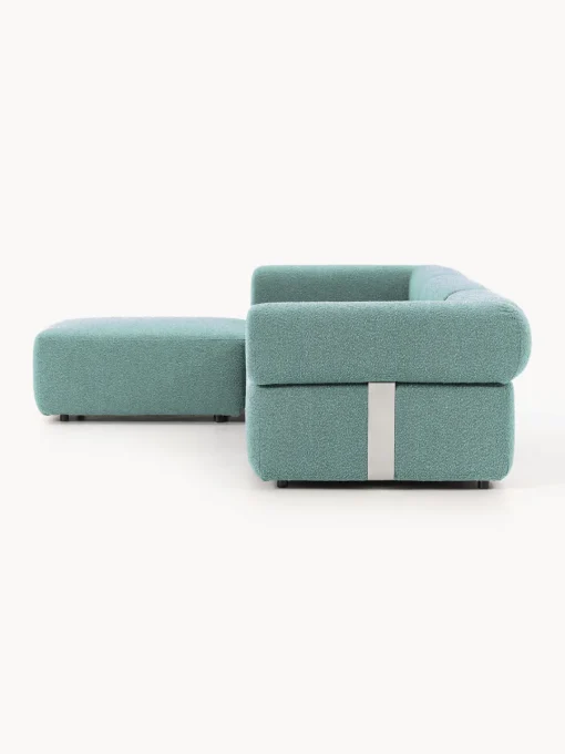 Westwing Collection Sofá modular en tejido bouclé Anton (4 plazas), con reposapiés (izquierda/derecha)