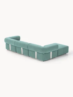 Westwing Collection Sofá modular en tejido bouclé Anton (4 plazas), con reposapiés (izquierda/derecha)