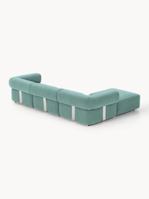 Westwing Collection Sofá modular en tejido bouclé Anton (4 plazas), con reposapiés (izquierda/derecha)