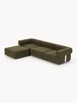 Westwing Collection Sofá modular en tejido bouclé Anton (4 plazas), con reposapiés (izquierda/derecha)^ Sofás