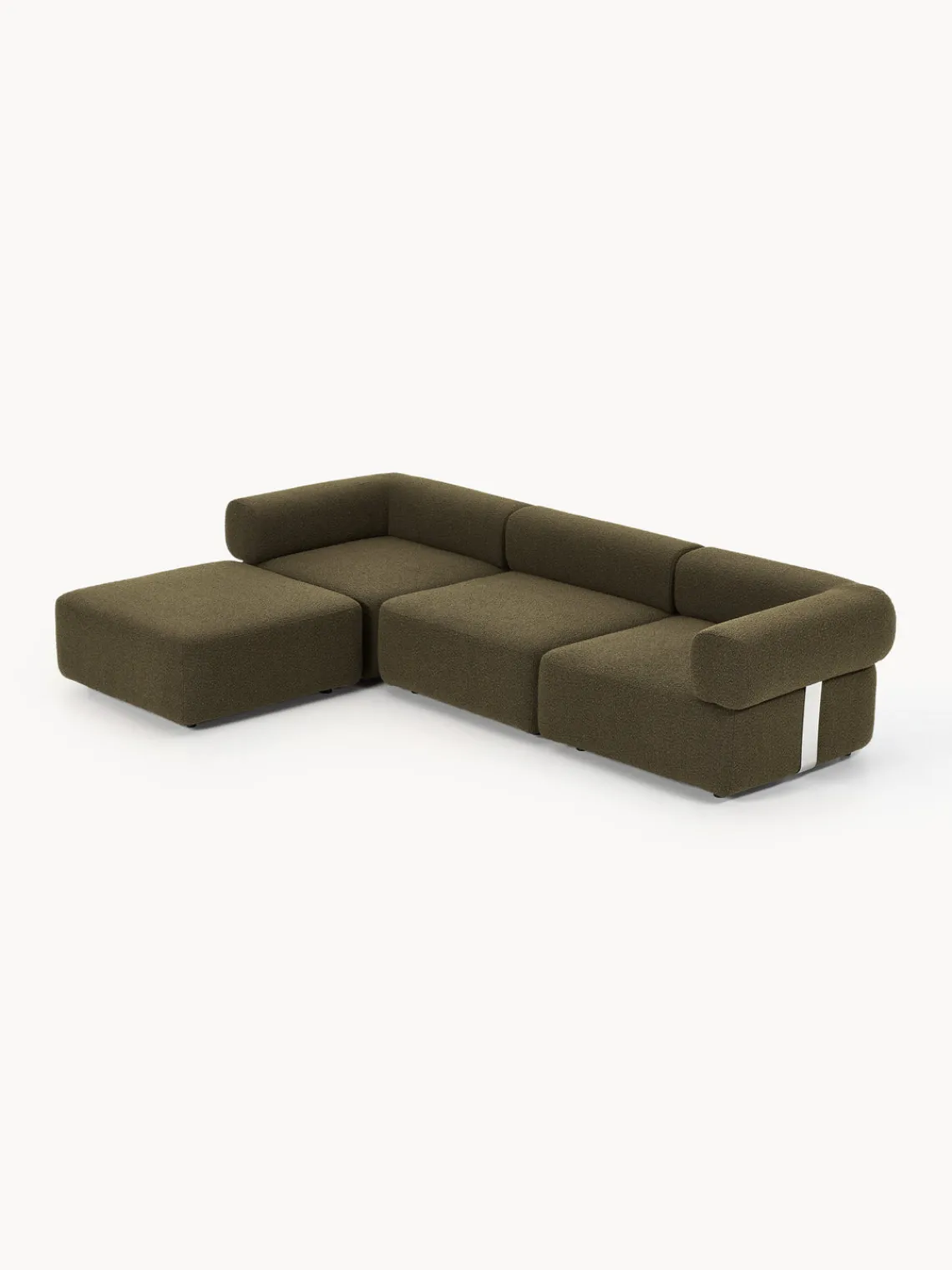 Westwing Collection Sofá modular en tejido bouclé Anton (4 plazas), con reposapiés (izquierda/derecha)^ Sofás