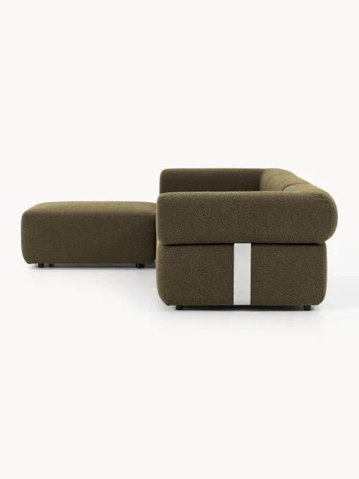 Westwing Collection Sofá modular en tejido bouclé Anton (4 plazas), con reposapiés (izquierda/derecha)^ Sofás