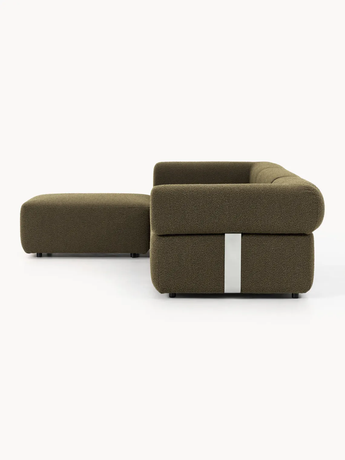 Westwing Collection Sofá modular en tejido bouclé Anton (4 plazas), con reposapiés (izquierda/derecha)^ Sofás