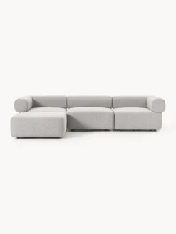 Westwing Collection Sofá modular en tejido bouclé Anton (4 plazas), con reposapiés (izquierda/derecha)