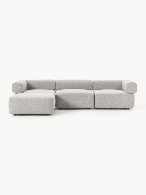 Westwing Collection Sofá modular en tejido bouclé Anton (4 plazas), con reposapiés (izquierda/derecha)