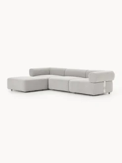 Westwing Collection Sofá modular en tejido bouclé Anton (4 plazas), con reposapiés (izquierda/derecha)