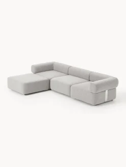 Westwing Collection Sofá modular en tejido bouclé Anton (4 plazas), con reposapiés (izquierda/derecha)