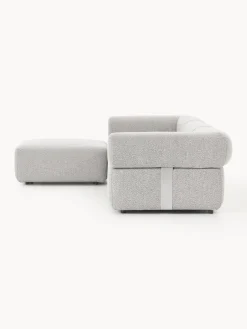 Westwing Collection Sofá modular en tejido bouclé Anton (4 plazas), con reposapiés (izquierda/derecha)