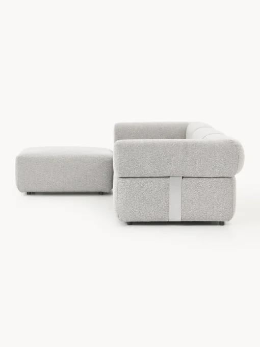 Westwing Collection Sofá modular en tejido bouclé Anton (4 plazas), con reposapiés (izquierda/derecha)