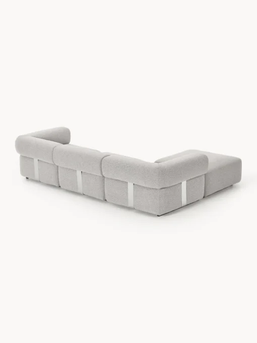 Westwing Collection Sofá modular en tejido bouclé Anton (4 plazas), con reposapiés (izquierda/derecha)