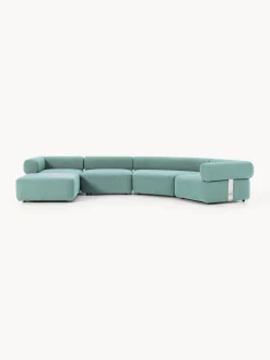 Westwing Collection Sofá modular grande en tejido bouclé con reposapiés Anton (izquierda/derecha)