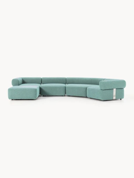 Westwing Collection Sofá modular grande en tejido bouclé con reposapiés Anton (izquierda/derecha)