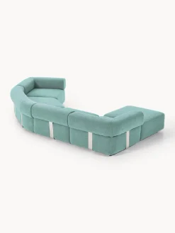Westwing Collection Sofá modular grande en tejido bouclé con reposapiés Anton (izquierda/derecha)