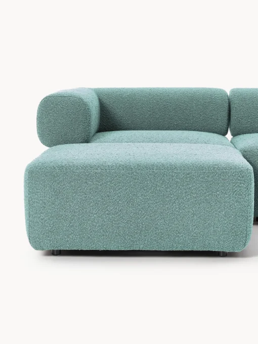 Westwing Collection Sofá modular grande en tejido bouclé con reposapiés Anton (izquierda/derecha)