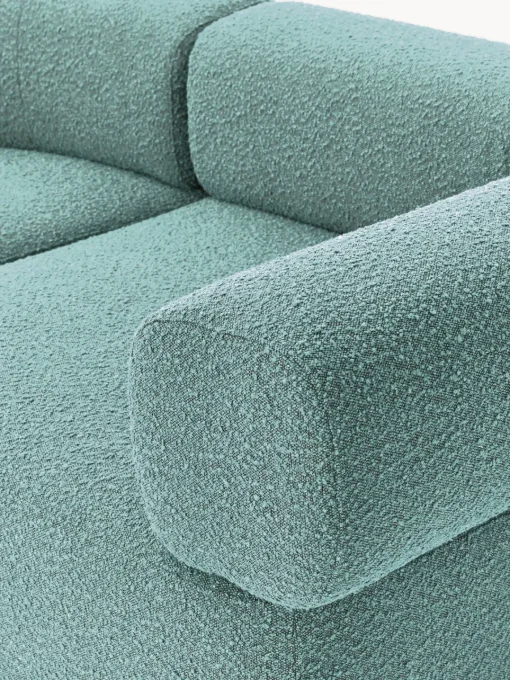 Westwing Collection Sofá modular grande en tejido bouclé con reposapiés Anton (izquierda/derecha)