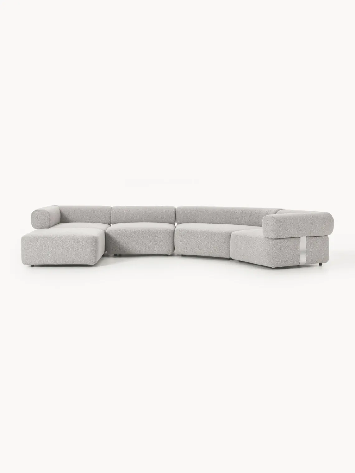 Westwing Collection Sofá modular grande en tejido bouclé con reposapiés Anton (izquierda/derecha)