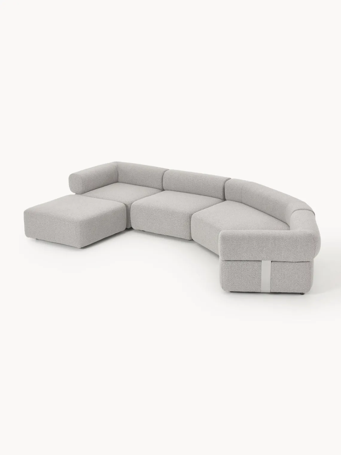 Westwing Collection Sofá modular grande en tejido bouclé con reposapiés Anton (izquierda/derecha)