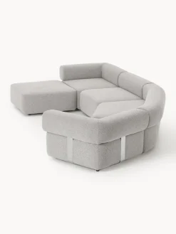 Westwing Collection Sofá modular grande en tejido bouclé con reposapiés Anton (izquierda/derecha)