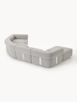 Westwing Collection Sofá modular grande en tejido bouclé con reposapiés Anton (izquierda/derecha)
